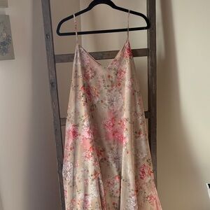 Floral Maxi Dress in Pink and Cream